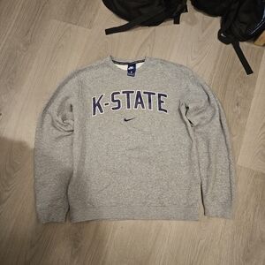 Nike Gray K-State Men's Crewneck Sweater